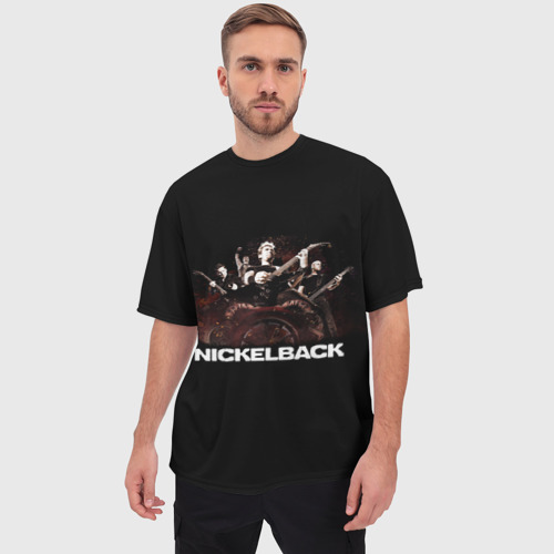 Мужская футболка oversize 3D Nickelback brutal, цвет 3D печать - фото 3