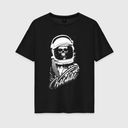 Женская футболка хлопок Oversize Космос-Уникальный советский леттеринг на тему космоса
