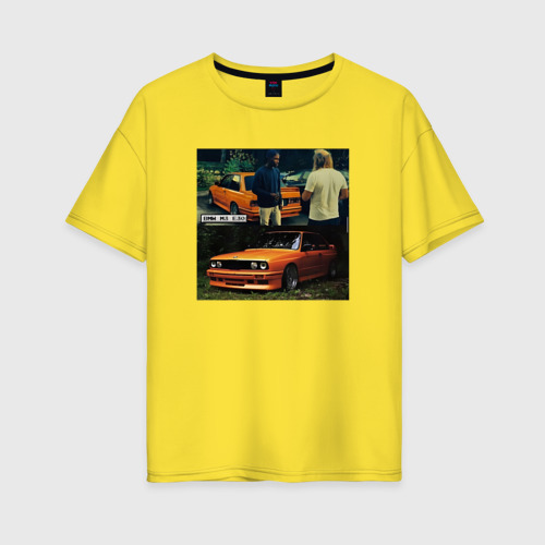 Женская футболка хлопок Oversize Frank Ocean - BMW M3 E30, цвет желтый