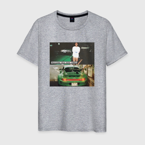 Мужская футболка хлопок Frank Ocean - Porsche 911 GTR 3 991, цвет меланж