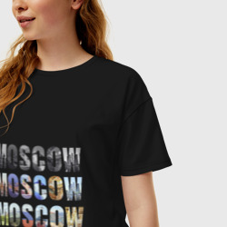 Женская футболка хлопок Oversize Moscow - Москва - фото 2