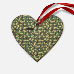 Деревянная игрушка Сердце Камуфляж флора - Алексей