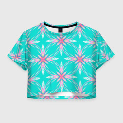 Женская футболка Crop-top 3D Геометрический цветочный узор