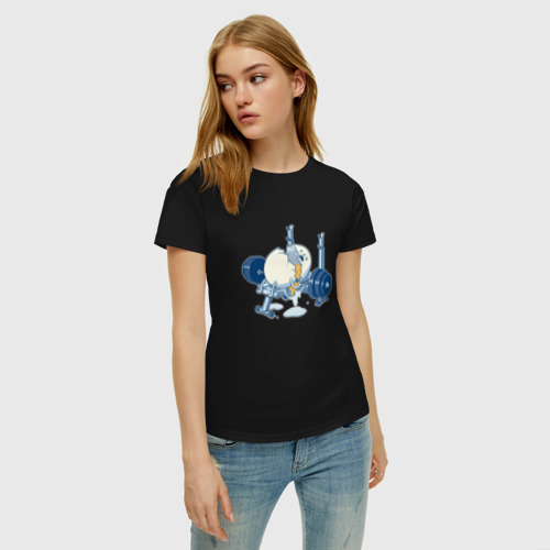 Женская футболка хлопок с принтом Неудачная попытка - спортивный мем, фото на моделе #1