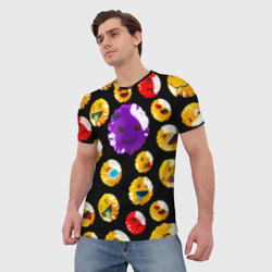 Мужская футболка 3D Хитрый эмоджи - фото 2