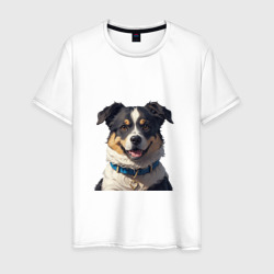 Веселый песик – Мужская футболка хлопок с принтом купить со скидкой в -20%