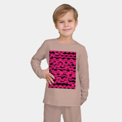 Детская пижама с лонгсливом хлопок Розовая стоп лента Абстракция с заградительной лентой Барби Barbie - фото 2