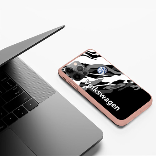 Чехол для iPhone 12 Pro Max с принтом Фольцваген - белый камуфляж, фото #5