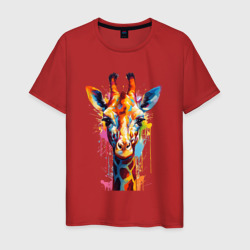 Мужская футболка хлопок Граффити с жирафом