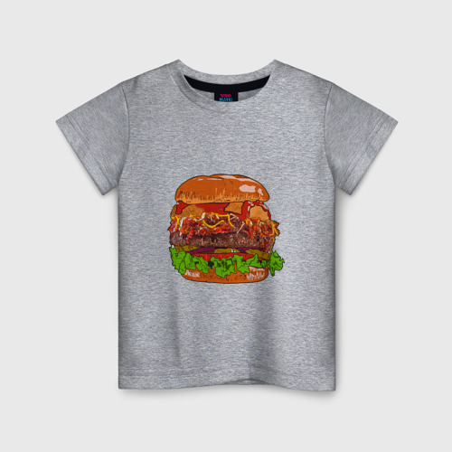 Детская футболка хлопок Бургер из частей, цвет меланж