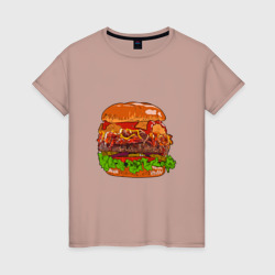 Женская футболка хлопок Бургер из частей