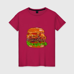 Женская футболка хлопок Бургер из частей