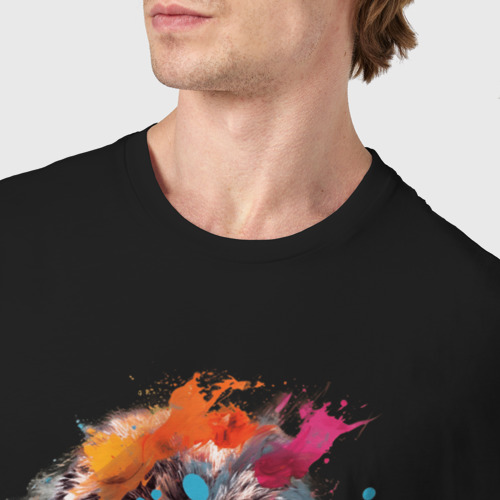 Мужская футболка хлопок Граффити с гориллой, цвет черный - фото 6