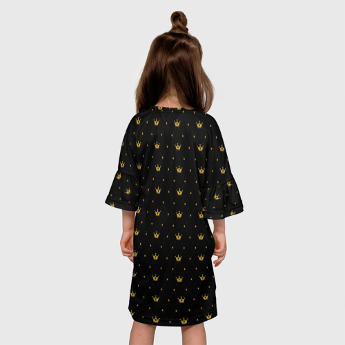 Детское платье 3D с принтом Королевский паттерн - Людмила, вид сзади #2