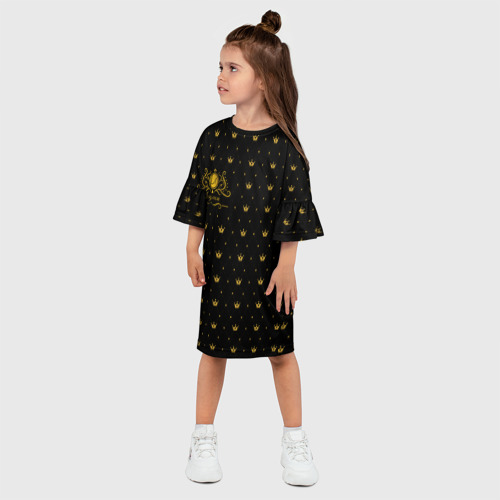 Детское платье 3D с принтом Королевский паттерн - Людмила, фото на моделе #1