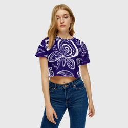 Женская футболка Crop-top 3D Абстрактный узор, каракули - фото 2