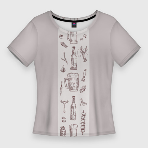 Женская футболка 3D Slim Пью три дня в стиле крафт, цвет 3D печать