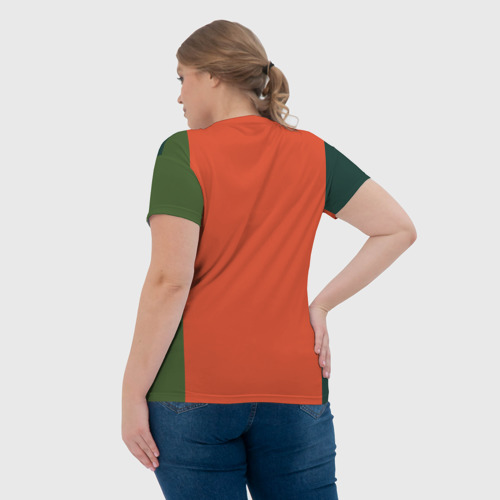 Женская футболка 3D Яркий рисованный женский портрет, цвет 3D печать - фото 7