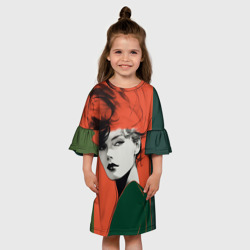 Детское платье 3D Яркий рисованный женский портрет - фото 2