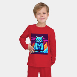 Детская пижама с лонгсливом хлопок Годзилла кот - фото 2
