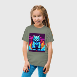 Детская футболка хлопок Годзилла кот - фото 2