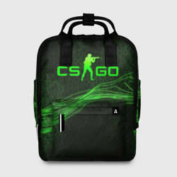 Женский рюкзак 3D CSGO green abstract