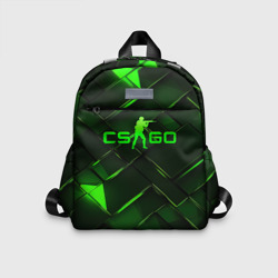 Детский рюкзак 3D CSGO green  abstract elements