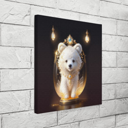 Холст квадратный Белый медвежонок с фонариками - фото 2