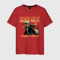 Мужская футболка хлопок Skibidi toilet agent