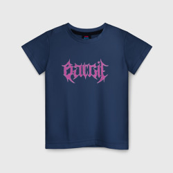 Детская футболка хлопок Barbie - black metal logo