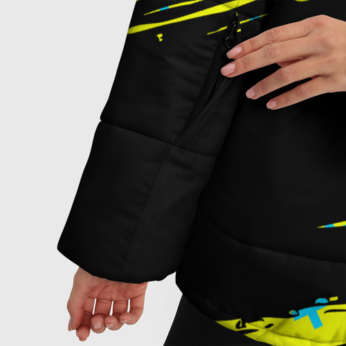 Женская зимняя куртка Oversize Гранж в стиле аниме Киберпанк, цвет черный - фото 6