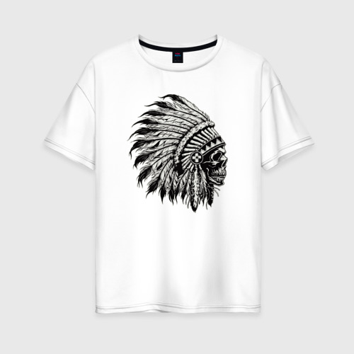 Женская футболка хлопок Oversize Индеец Шаман