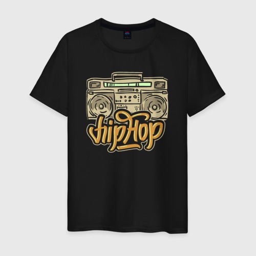 Мужская футболка хлопок с принтом Hip hop music, вид спереди #2