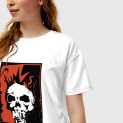 Женская футболка хлопок Oversize Punks skull - фото 2