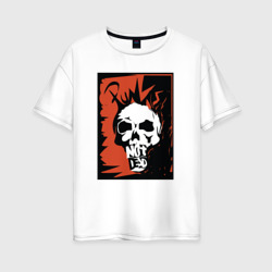 Женская футболка хлопок Oversize Punks skull