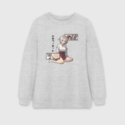 Женский свитшот oversize без начеса хлопок Сильфиетта Грейрат - Реинкарнация безработного