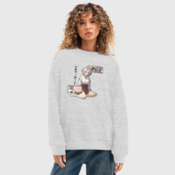 Женский свитшот oversize без начеса хлопок Сильфиетта Грейрат - Реинкарнация безработного - фото 2