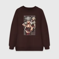 Женский свитшот oversize без начеса хлопок Риния и Пурсена - Реинкарнация безработного