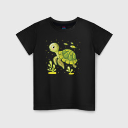 Green turtle – Футболка из хлопка с принтом купить со скидкой в -20%