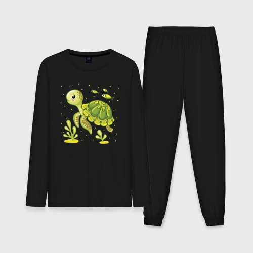 Мужская пижама с лонгсливом хлопок Green turtle
