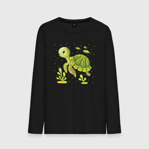 Мужской лонгслив хлопок Green turtle