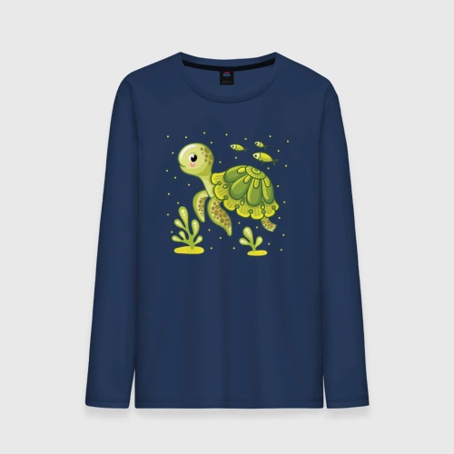 Мужской лонгслив хлопок Green turtle
