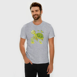 Мужская футболка хлопок Slim Green turtle - фото 2