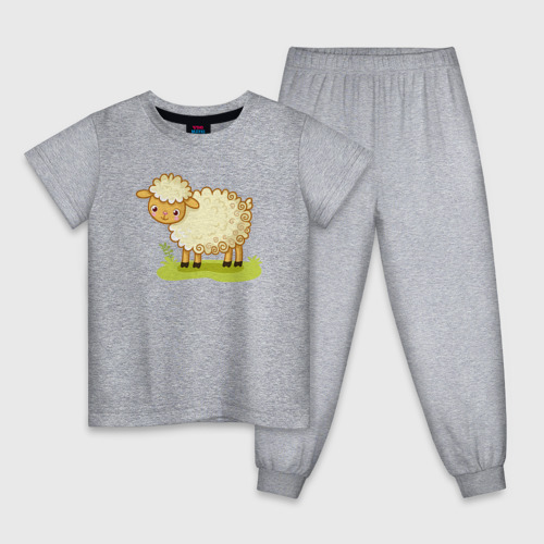 Детская пижама хлопок Милашка овечка, цвет меланж