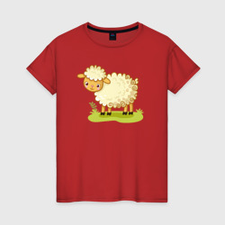 Милашка овечка – Женская футболка хлопок с принтом купить со скидкой в -20%