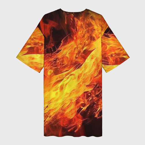 Платье-футболка 3D Эрис - пламя, цвет 3D печать - фото 2