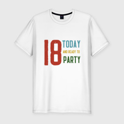 Мужская футболка хлопок Slim 18 лет вечеринка начинается
