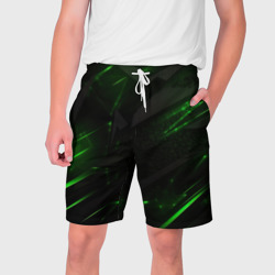 Мужские шорты 3D Dark  black green abstract