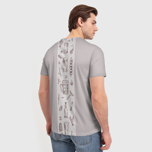 Мужская футболка 3D с принтом День без пива в стиле крафт, вид сзади #2