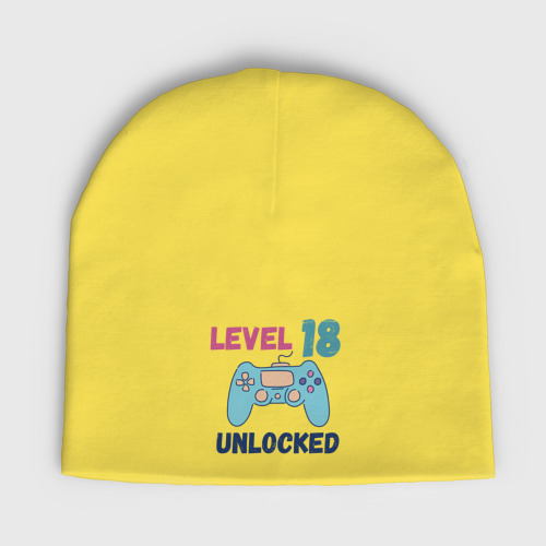Женская шапка демисезонная 18 уровень жизни, цвет желтый